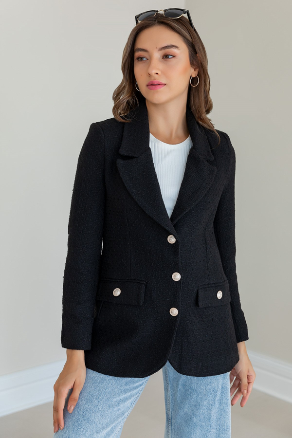 Tüvit Blazer Ceket - SİYAH