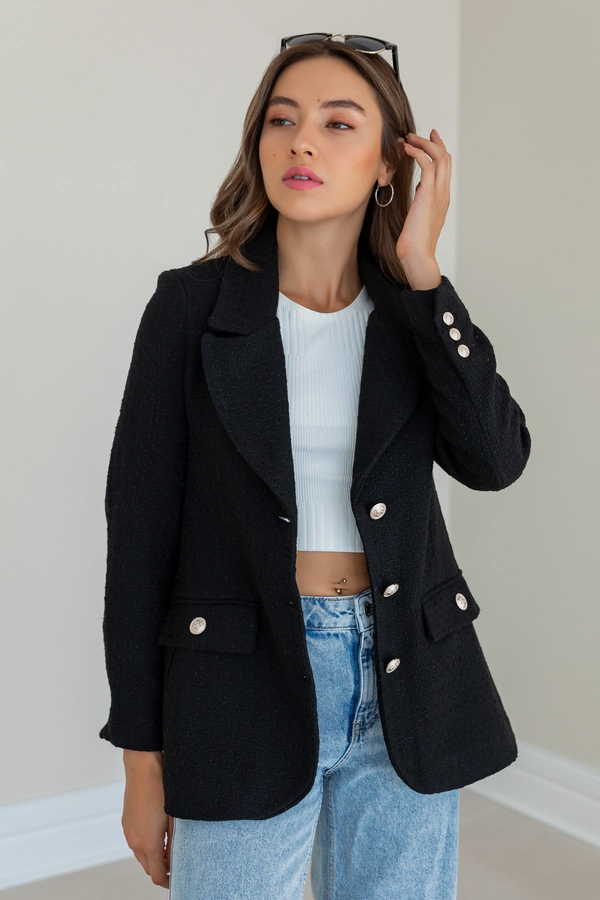 Tüvit Blazer Ceket - SİYAH