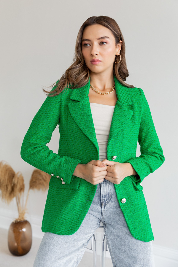Tüvit Blazer Ceket - YEŞİL