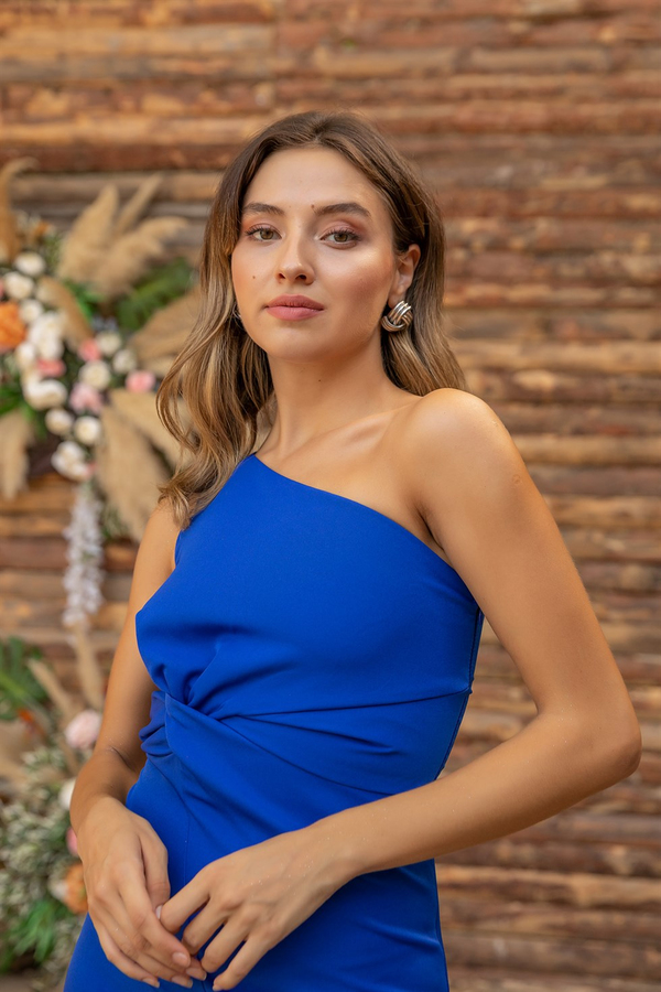 Volanlı Krep Abiye - SAKS