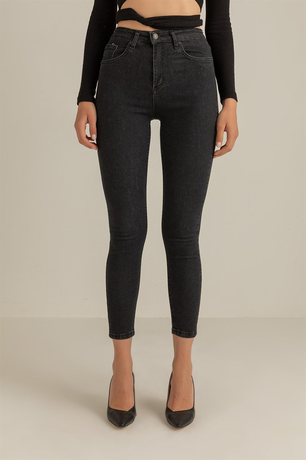 Yüksek Bel Skinny Fit Jean - FÜME
