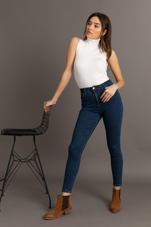 Yüksek Bel Skinny Jean - LACİVERT