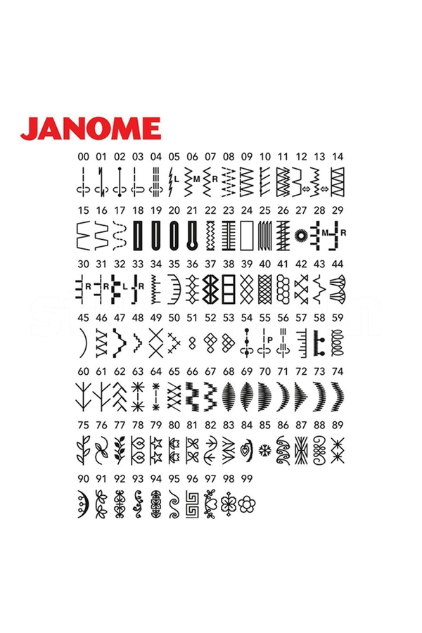 Janome DC6100 Elektronik Dikiş Makinesi 100 Dikiş Programı, LCD Ekran, 7 mm Zigzag ve Otomatik İplik Kesme ürün görseli 6