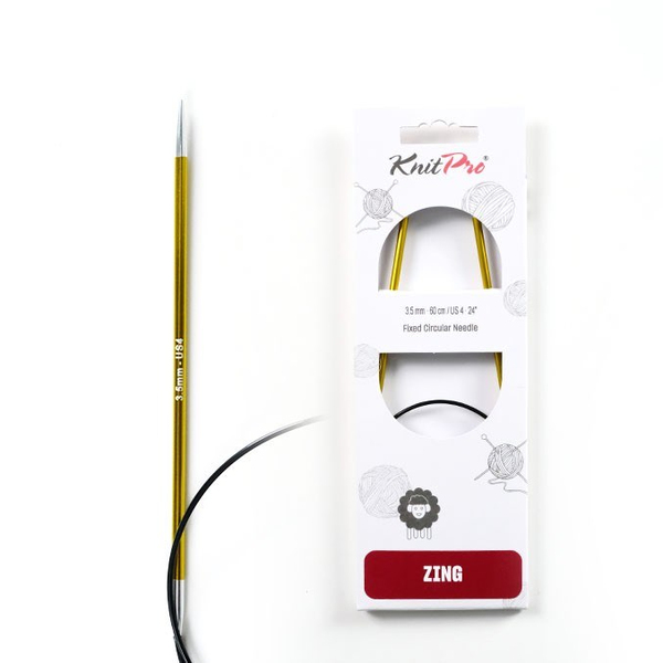 Knitpro | Zing | 3,5 mm | 60 cm | Yeşil Metal Misinalı Şiş | Fixed Circular Ndls | 47097 | ana hero görseli