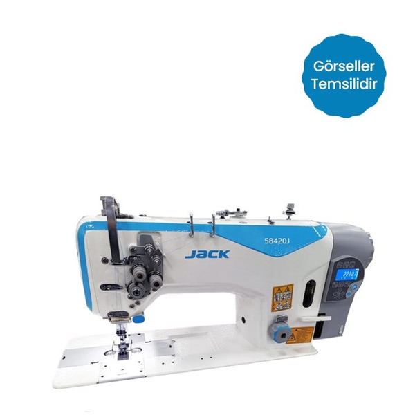 Jack JK-58420J-403E Çift İğne Makinesi Küçük Mekik İplik Kesicili - Görseller temsilidir ana ürün görseli