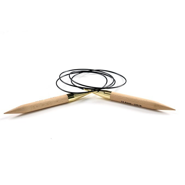 Knitpro | Basix | Ahşap | Sabit Misinali Sisler | Beech Fixed C.N | 150cm | 15.00mm | 35369 | galeri görseli 5