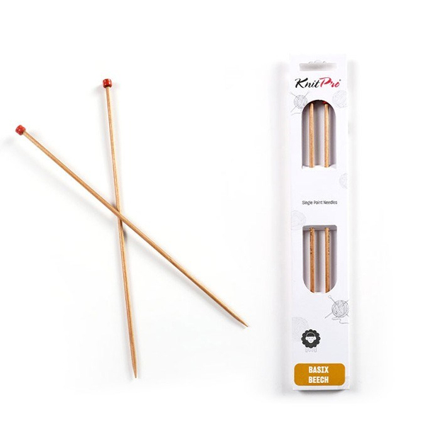 KnitPro | Tek Uçlu Örgü Şişleri | Basix Kayın Ağacı | 25 cm | 3.25 mm | Single Point Knitting | Needles | Basix Beech | 35421 | ana hero görseli
