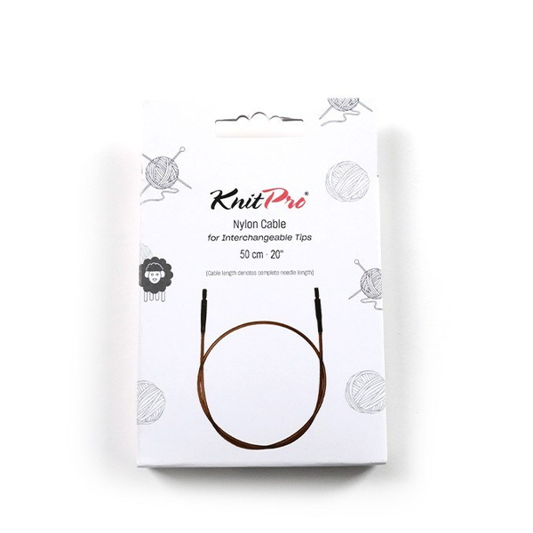 KnitPro | Ginger | Şeffaf plastik kordon | 50 cm | Kahverengi | Needle Rope | Nylon | Natural/Brown | Brown Single Cord | 29 cm-50 cm/20 " Needle | 31292 | galeri görseli 2