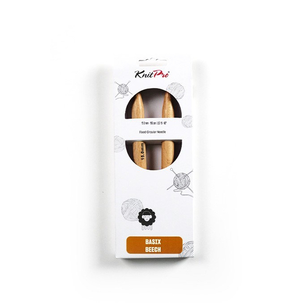 Knitpro | Basix | Ahşap | Sabit Misinali Sisler | Beech Fixed C.N | 150cm | 15.00mm | 35369 | galeri görseli 6