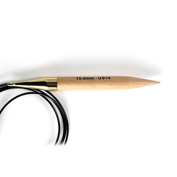 Knitpro | Basix | Ahşap | Sabit Misinali Sisler | Beech Fixed C.N | 150cm | 15.00mm | 35369 | galeri görseli 3