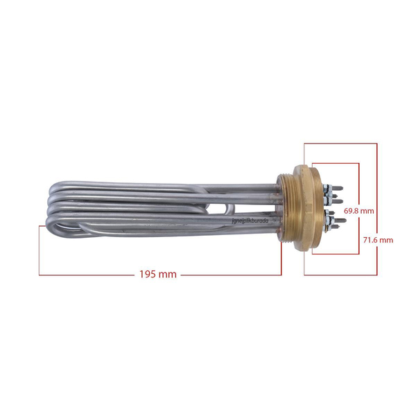Fdm | Ütü Kazan Rezistansı | Kısa | 7.5 Kw | Ts Kr 75K | Uzunluk 19.5 Cm galeri görseli 2