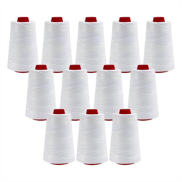 FDM Çuval Ağzı Dikiş Makinesi İpi 5 Kat Beyaz %100 Polyester Konik Makara Çuval ve Torba Ağzı Kapatma İpliği ürün detay görseli 4