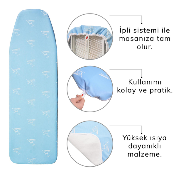 FDM | Gazzella Siltex | Ev Tipi Masa Bezi | Kutulu | Logolu | Isıya Dayanıklı | Mavi | 135X50 Cm | Sy Stx 3285 D | Alev Almaz galeri görseli 9