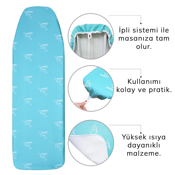 FDM Gazzella Siltex Ev Tipi Masa Bezi | Kutulu | Logolu | Isıya Dayanıklı | Turkuaz | 135X50 Cm | Sy Stx 3285 S | Alev Almaz galeri görseli 8
