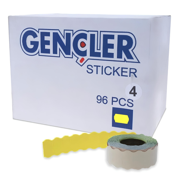 FDM | Gençler | 4 No | Sarı Meto Etiketi | 96 Rulo | 1 Rulo 1000 Adet | Orta Yapışkanlı ana hero görseli
