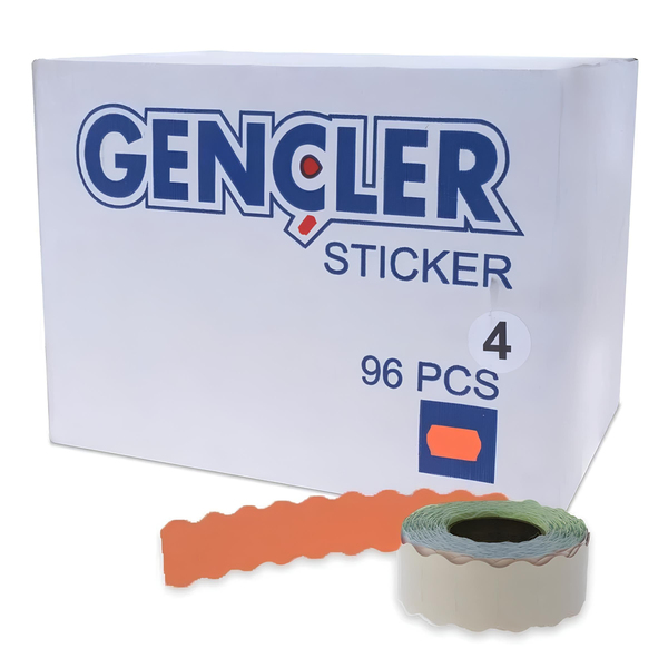 FDM | Gençler | 4 No | Turuncu Meto Etiketi | 96 Rulo | 1 Rulo 1000 Adet | Orta Yapışkanlı ana hero görseli