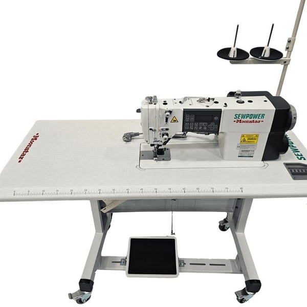 Sewpower SP-285 elektronik bıçaklı düz dikiş makinesi tabla üst görünümü