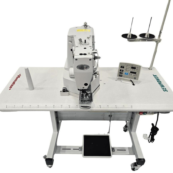FDMSTAR Sewpower Sp-430D-02 Elektronik Punteriz Makinesi | Brother Model Önden çalışma alanı, kontrol paneli ve çardak bölgesi.