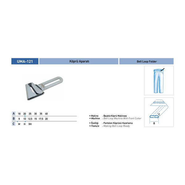 FDM | Uma-121 | Köprü Aparatı | 30x15 mm | Bıçaklı Köprü Makinesi Ve Reçme Makinesine Uyumludur uygulama ve ölçü görseli 2