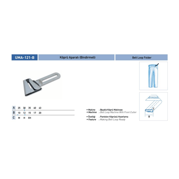 FDM | Uma-121-B | Bindirmeli Köprü Aparatı | 30x12 mm | Bıçaklı Köprü Makinesi Ve Reçme Makinesine Uyumludur uygulama ve ölçü görseli 2