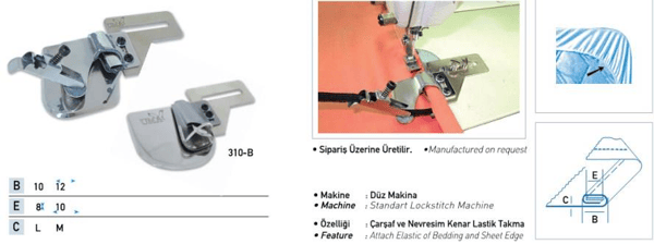 FDM Uma-310 Lastikli Kenar Kıvırma Aparatı 5-7 mm ürün detay görseli 2