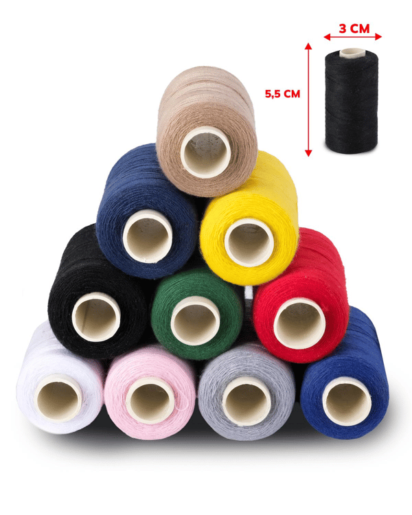 FDMSTAR 120 No Karışık Renkli Dikiş İpliği 10’lu Küçük Boy 250-300 Metre Ev Tipi Makineye Uyumlu Polyester İplik Seti ana ürün görseli