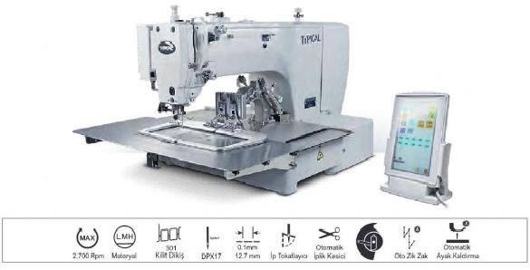 Typical TC-131B-6040C İşleme Makinesi 600 x 400, Direct Drive, İplik Kesmeli, Ayak Kaldırmalı, Kafadan Motorlu galeri görseli 2