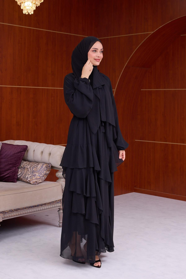 Damla Şifon Abiye - Siyah