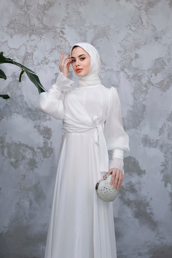 Elif Işıltı Abiye - Beyaz