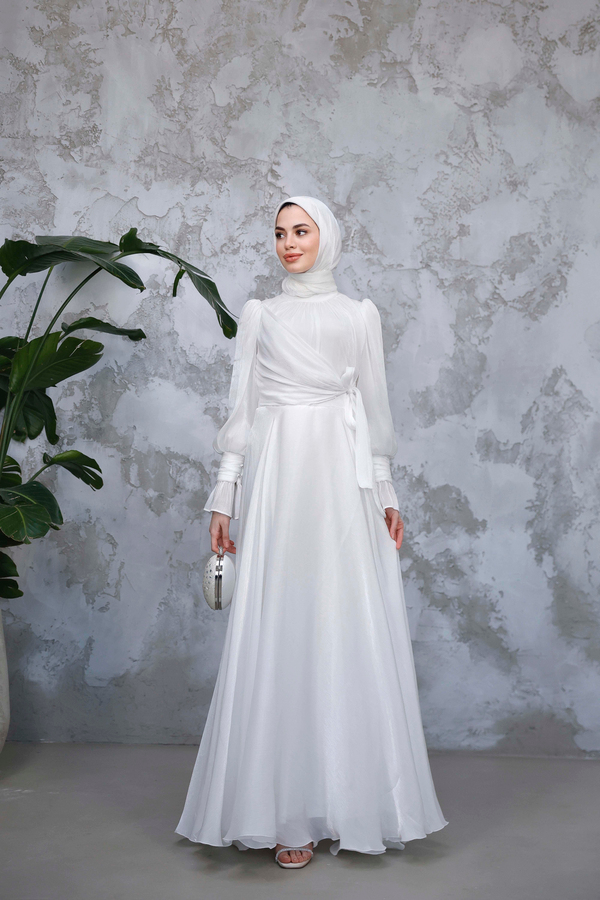 Elif Işıltı Abiye - Beyaz