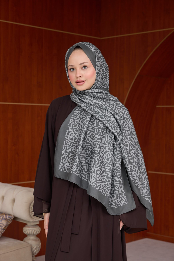 Esinti Tasarım Baskı Şal ( 70 X 190 ) cm - Antrasit