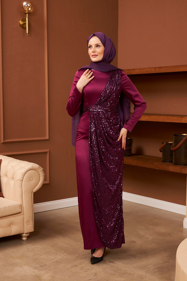Nuray Saten  Abiye - Mor