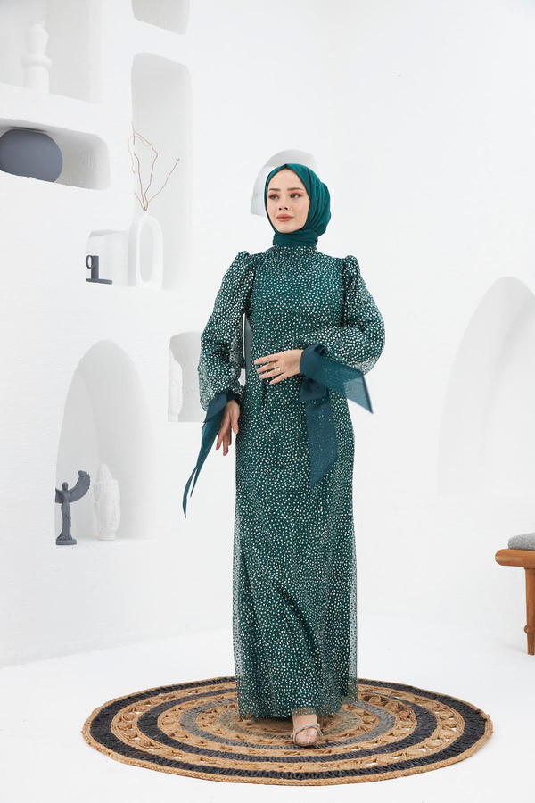 Nurgül Evening Dress - Emerald Green