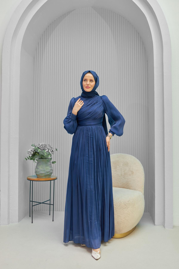 Efil Evening Dress - Navy Blue