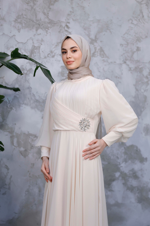 Akgül Abiye - Bej