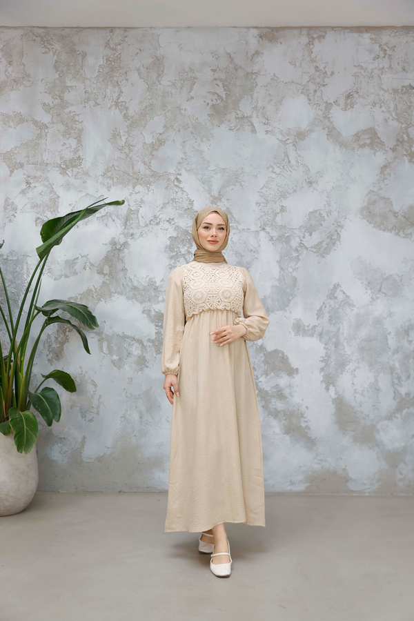 Birgül Elbise - Bej