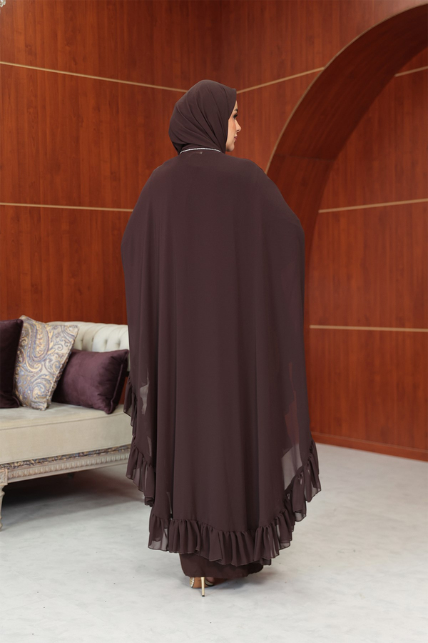 Bukre Tasarım Abaya - Kahverengi