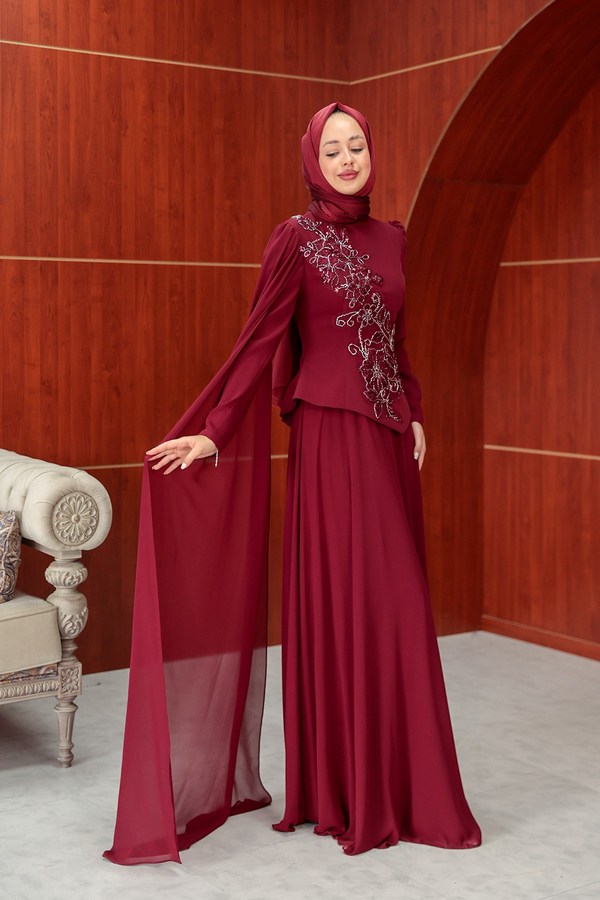 Çimen Tasarım Abiye - Bordo