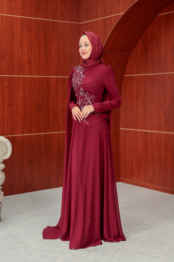 Çimen Tasarım Abiye - Bordo
