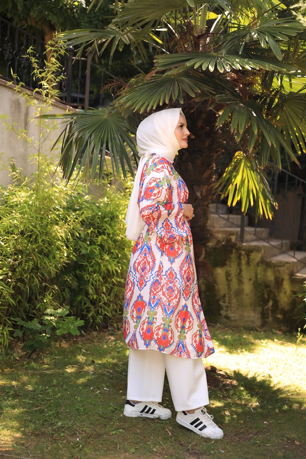 Çok Renkli Kimono - Çok Renkli Koyu