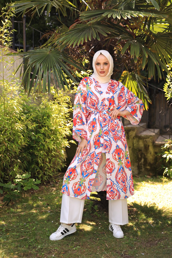 Çok Renkli Kimono - Çok Renkli Koyu