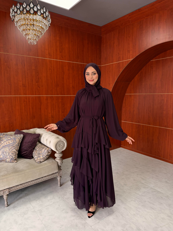 Damla Şifon Abiye - Mürdüm