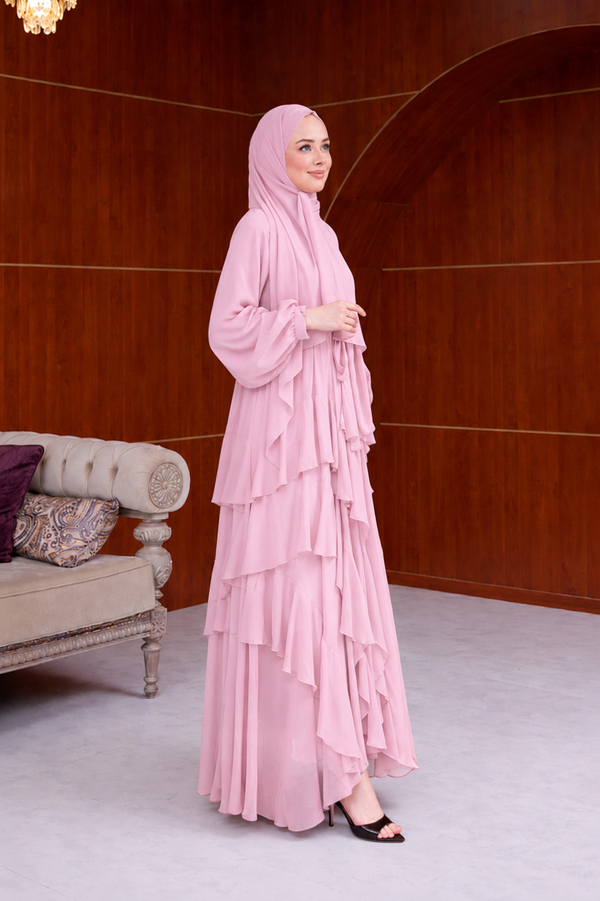 Damla Şifon Abiye - Pembe
