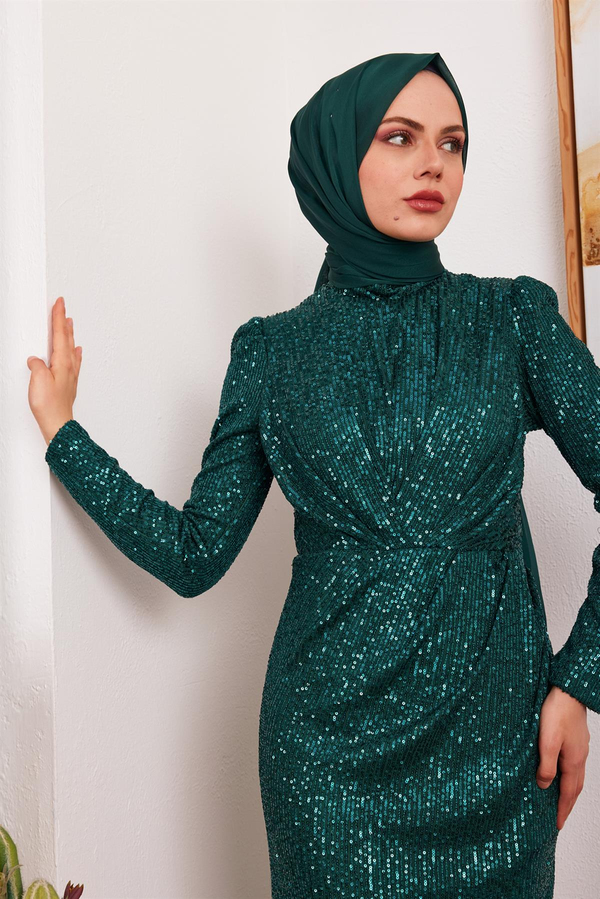 Derya Payet Abiye - Zümrüt Yeşil