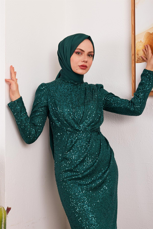 Derya Payet Abiye - Zümrüt Yeşil