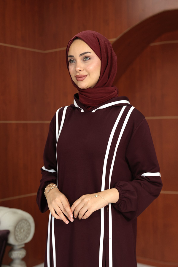 Ece Tasarım Pantolonlu Takım - Bordo