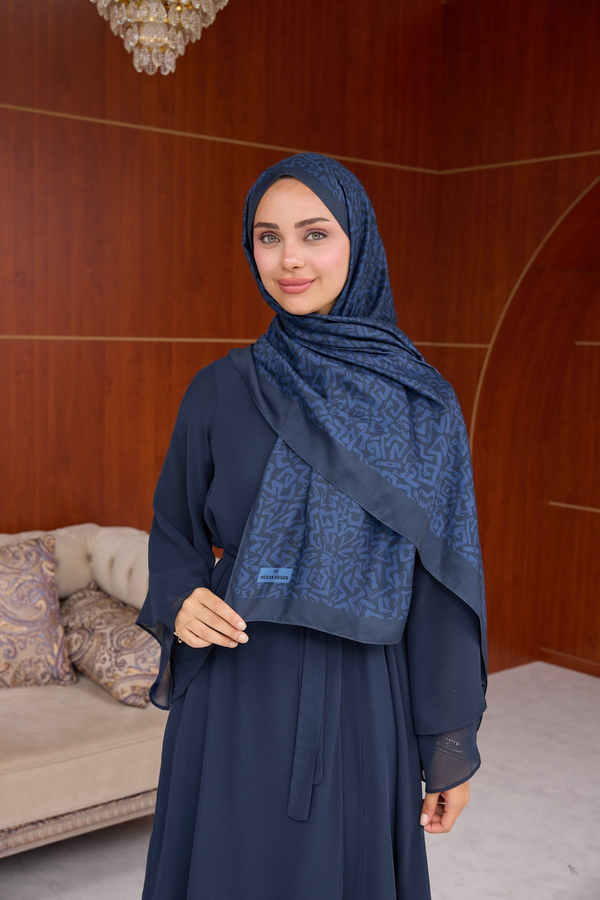 Esinti Tasarım Baskı Şal ( 70 X 190 ) cm - Lacivert