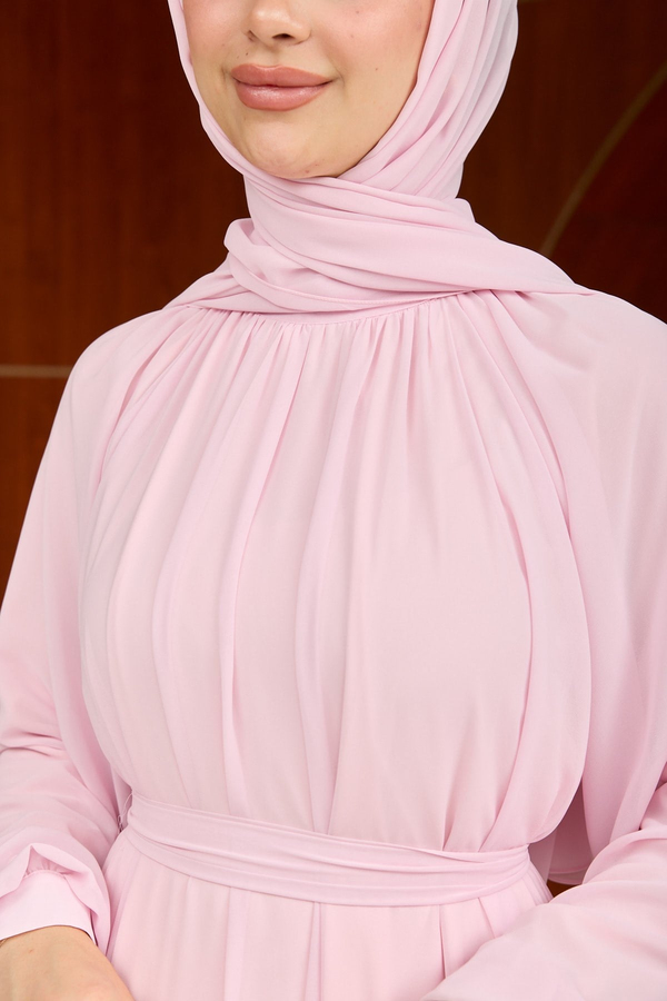 Eslem Şifon Abiye - Pembe