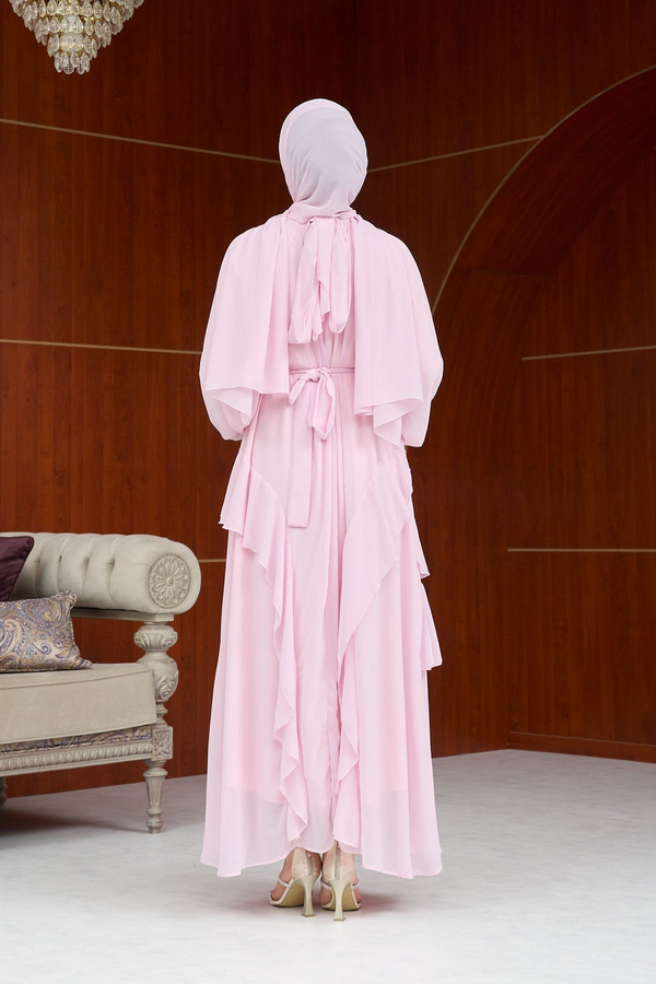 Eslem Şifon Abiye - Pembe