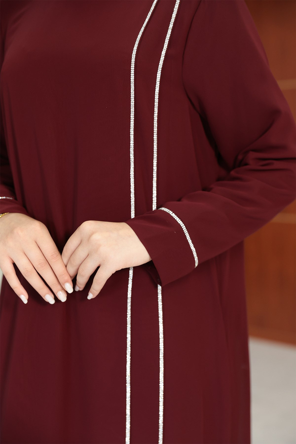 Ezgi Tasarım Abaya - Bordo